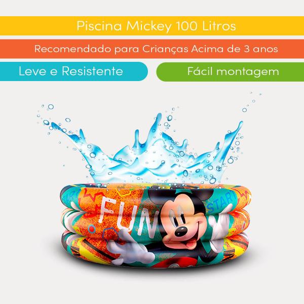 Imagem de Piscina Infantil Inflável Mickey 100 litros + 50 Bolinhas