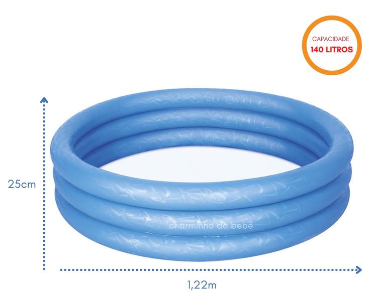 Piscina infantil inflável redonda resistente - 140-litros - ETITOYS Imagem de Piscina infantil inflável redonda resistente - 140-litros