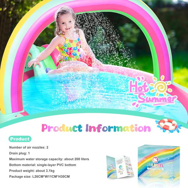 Imagem de Piscina infantil inflável SULIFEEL Rainbow Unicorn