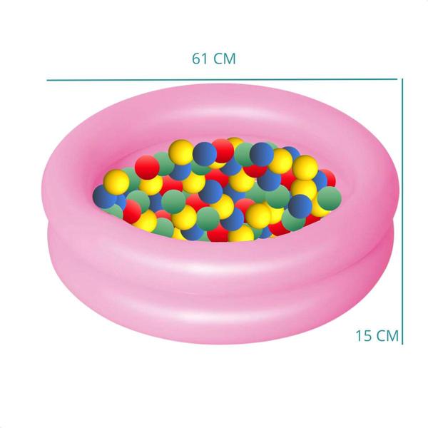 Piscina Infantil Para Criança Bebês 28 litros + 25 Bolinhas coloridas - Mor Imagem de Piscina Infantil Para Criança Bebês 28 litros + 25 Bolinhas coloridas