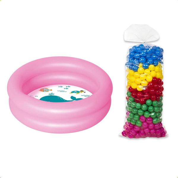 Piscina Infantil Para Criança Bebês 28 litros + 25 Bolinhas coloridas - Mor Imagem de Piscina Infantil Para Criança Bebês 28 litros + 25 Bolinhas coloridas
