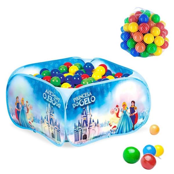 Piscina Infantil Quadrada Com Bolinhas Pricesa Do Gelo - Fabrincando Idéias Imagem de Piscina Infantil Quadrada Com Bolinhas Pricesa Do Gelo