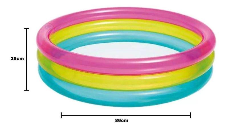 Imagem de Piscina Infantil Redonda Inflável Colorida 63 Litros Intex