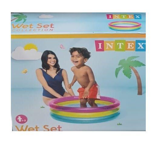Piscina Infantil Redonda Inflável Colorida 63 Litros Intex Imagem de Piscina Infantil Redonda Inflável Colorida 63 Litros Intex