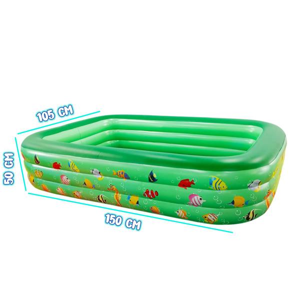 Imagem de Piscina Infantil Retangular 300 Litros P/ Crianças e Pets Em PVC Resistente