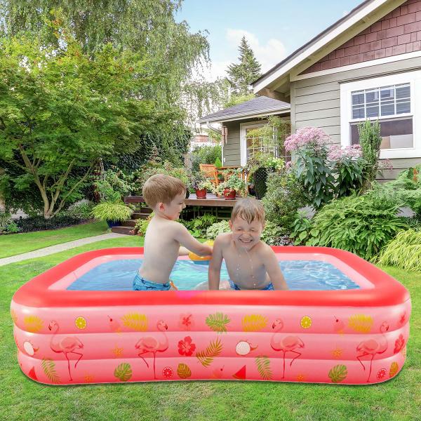 Imagem de Piscina Infantil Retangular 300 Litros P/ Crianças e Pets Em PVC Resistente