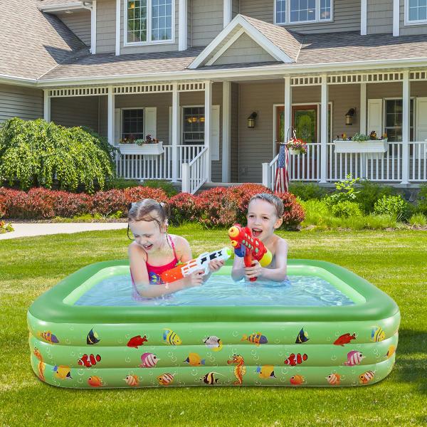 Piscina Infantil Retangular 300 Litros P/ Crianças e Pets Em PVC Resistente - Brastoy Imagem de Piscina Infantil Retangular 300 Litros P/ Crianças e Pets Em PVC Resistente