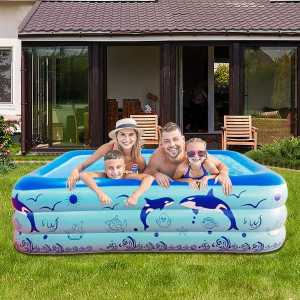 Piscina Infantil Retangular 300 Litros P/ Crianças e Pets Em PVC Resistente - Brastoy Imagem de Piscina Infantil Retangular 300 Litros P/ Crianças e Pets Em PVC Resistente