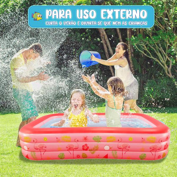 Piscina Infantil Retangular 300 Litros P/ Crianças e Pets Em PVC Resistente - Brastoy Imagem de Piscina Infantil Retangular 300 Litros P/ Crianças e Pets Em PVC Resistente