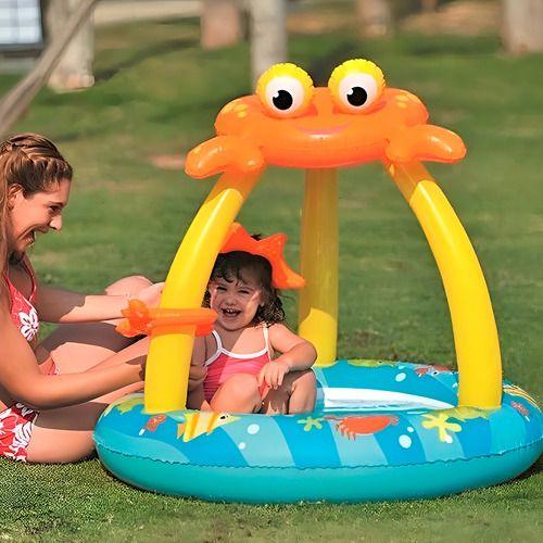 Piscina Infantil Verão Inflável Com Cobertura - Mega Variedade Imagem de Piscina Infantil Verão Inflável Com Cobertura