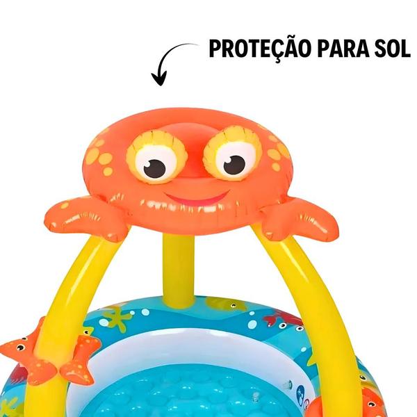 Imagem de Piscina Infável Infantil 50L C/Proteção Ao Sol Praia Verão