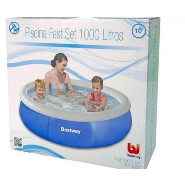 Imagem de Piscina Inflável 1.000L 1,68 Cm X 51 Cm Bestway Fast Set