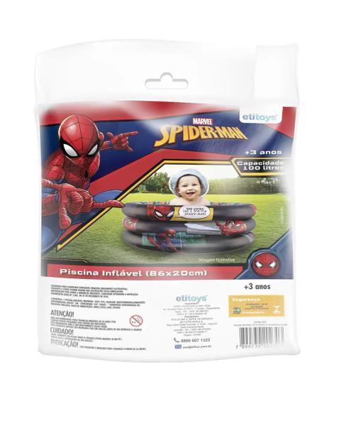 Imagem de Piscina Inflável 100L 86x20cm etitoys Marvel Spider