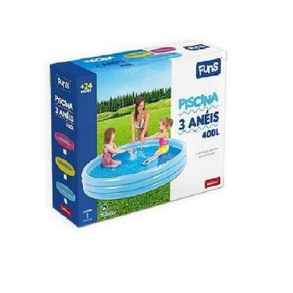 Imagem de Piscina Inflável 3 Anéis 400 Litros 157x25cm Azul- Wellmix