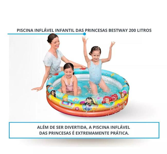 Piscina Inflável Bestway Princesas Disney Infantil Feminina 200 Litros 91099 Imagem de Piscina Inflável Bestway Princesas Disney Infantil Feminina 200 Litros 91099