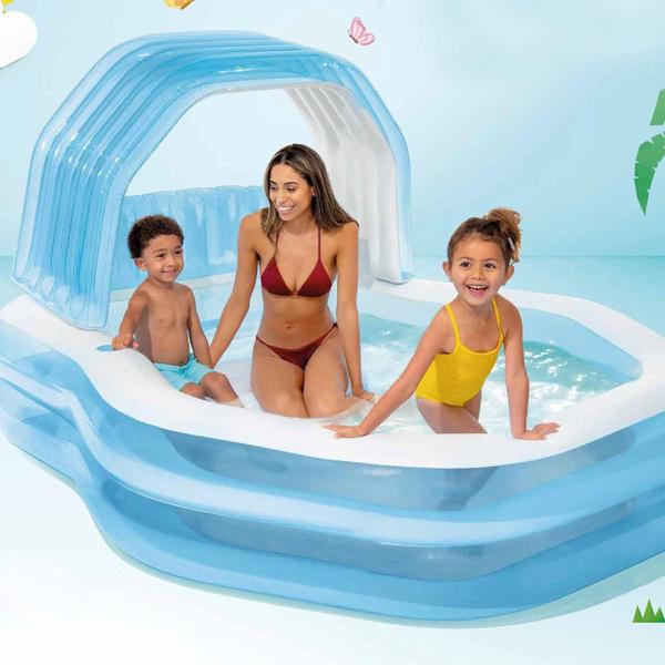 Imagem de Piscina Inflável Com Cobertura 530L Familiar Paraíso Intex