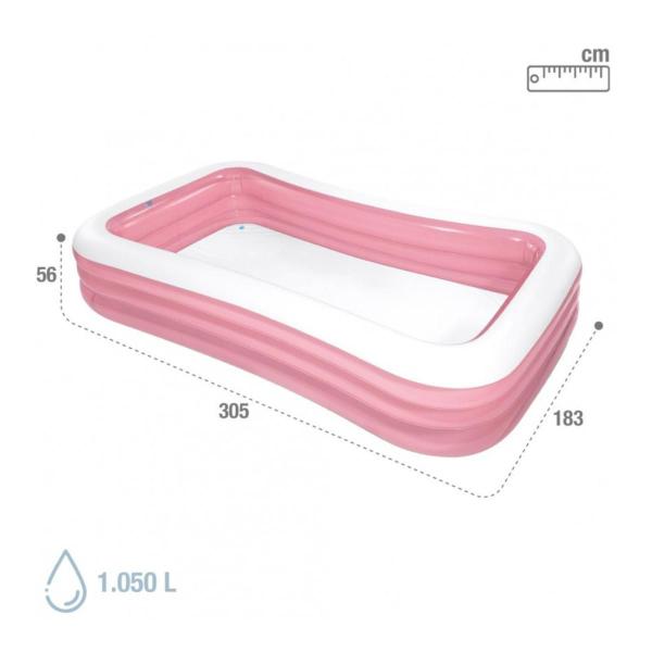 Imagem de Piscina Inflável Familiar Rosa 1050L (3,05x1,83m) Intex 58487