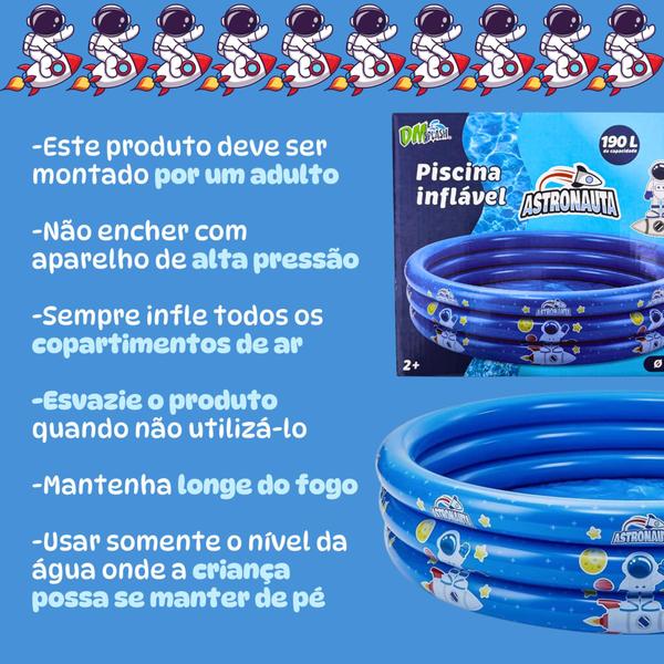 Imagem de Piscina Inflável Infantil 190L Com 3 Anéis Estampas Redonda