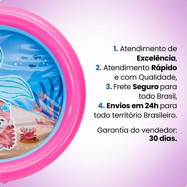 Imagem de Piscina Inflável Infantil 21L Com 2 Anéis Estampas Redonda