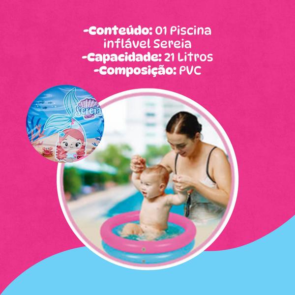 Imagem de Piscina Inflável Infantil 21L Com 2 Anéis Estampas Redonda