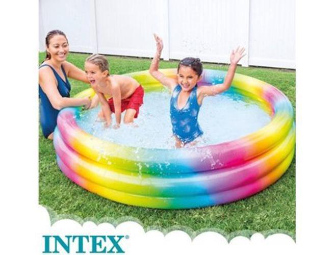 Imagem de Piscina Inflável Infantil 581 L - INTEX Arco-íris 168x38 cm