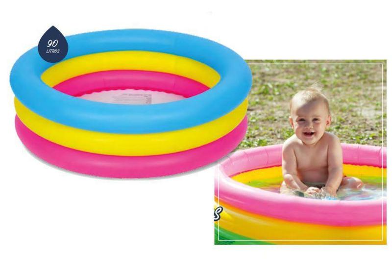 Piscina Inflável Infantil 90 Litros 3 Anéis Banheira - Sun Way Imagem de Piscina Inflável Infantil 90 Litros 3 Anéis Banheira - Sun Way