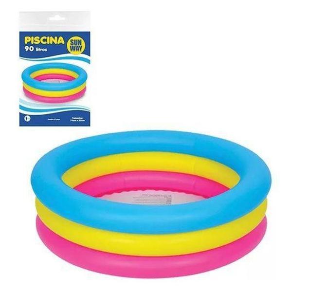 Piscina Inflável Infantil 90 Litros 3 Anéis Banheira - Sun Way Imagem de Piscina Inflável Infantil 90 Litros 3 Anéis Banheira - Sun Way