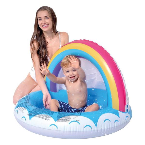 Imagem de Piscina Inflável Infantil Arco Iris Com Cobertura 40L Jilong