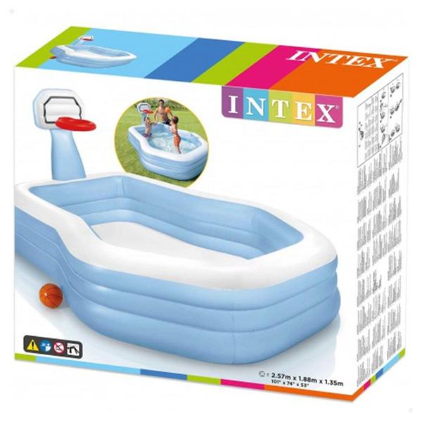 Imagem de Piscina Inflável Infantil com Cesta de Basquete 790l - Intex