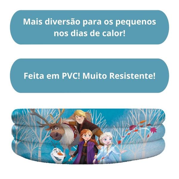 Imagem de Piscina Inflável Infantil Criança Redonda Grande Frozen 100L