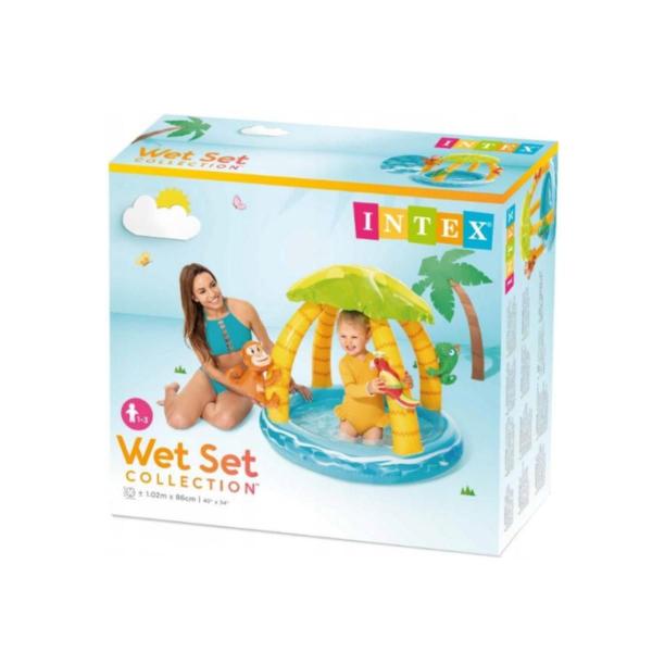 Imagem de Piscina Inflável Infantil Ilha Tropical 45L C/ Cobertura Intex