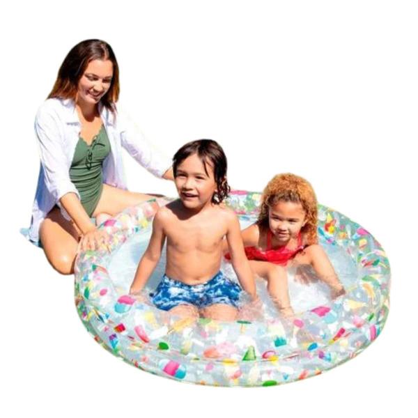 Imagem de Piscina inflável infantil intex 150l frutas + bomba manual