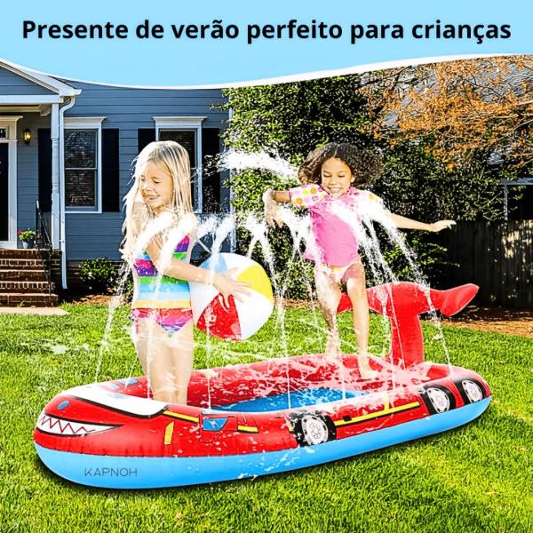 Imagem de Piscina Inflável Infantil Jato 170cm Chafariz Tapete Carro