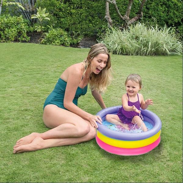 Imagem de Piscina Inflável Infantil Redonda 3 Anéis 88l Wellmix Fun