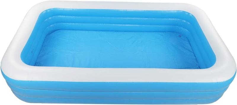 Imagem de Piscina Inflável Infantil Retangular 03 Anéis Azul Suplayer 180x140x60cm