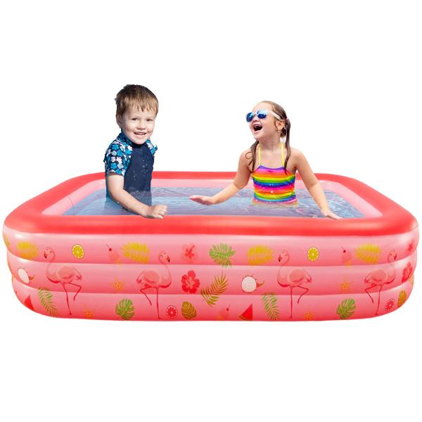 Imagem de Piscina Inflável Infantil Retangular 300 Litros P/ Crianças e Pets Em PVC Resistente