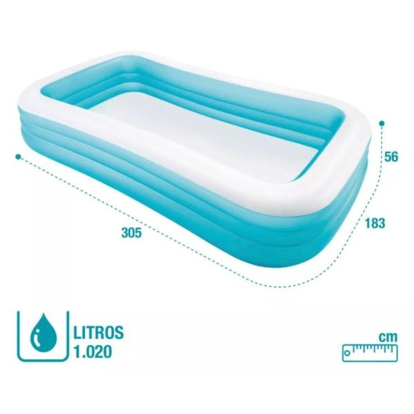 Imagem de Piscina inflável intex 1050l familiar 3,05m + bomba elétrica