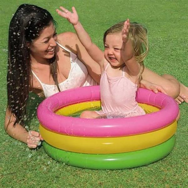 Imagem de Piscina Inflável Intex 61x22cm Round Sunset Para Bebês 28l