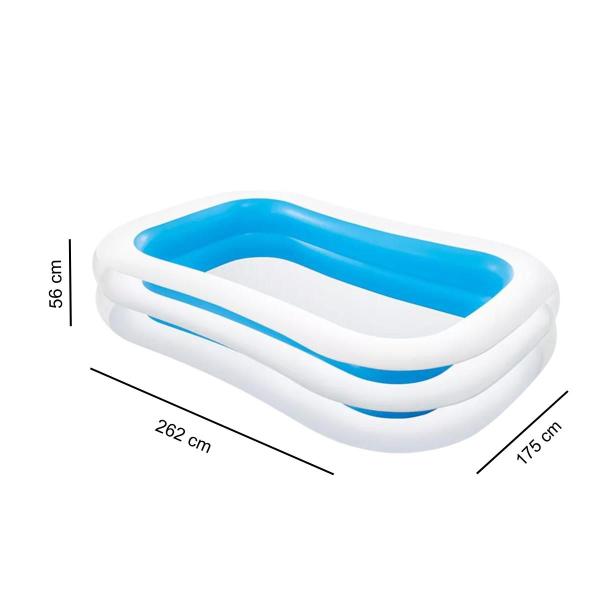 Imagem de Piscina inflável intex 770l familiar 2,62m + bomba ar manual