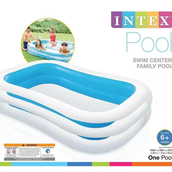 Imagem de Piscina inflável intex 770l familiar 2,62m + bomba ar manual