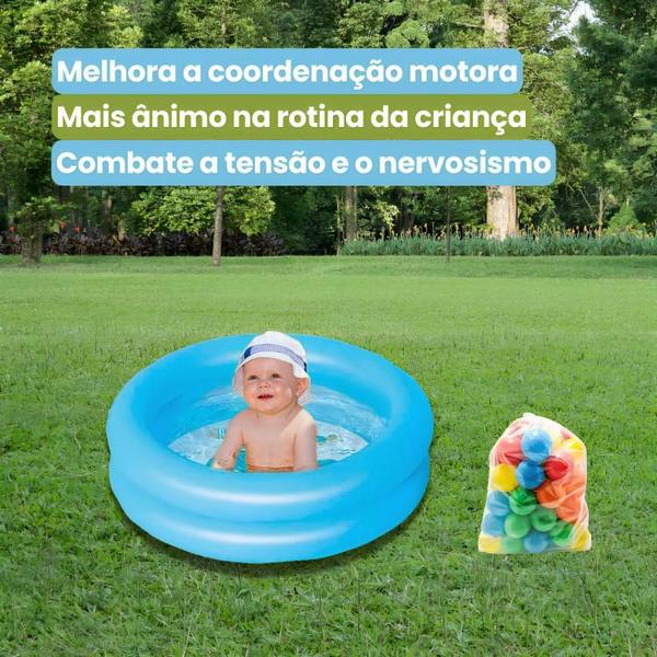 Imagem de Piscina Inflável Praia com Bolinhas mais Mordedor Bichinho Seguro 