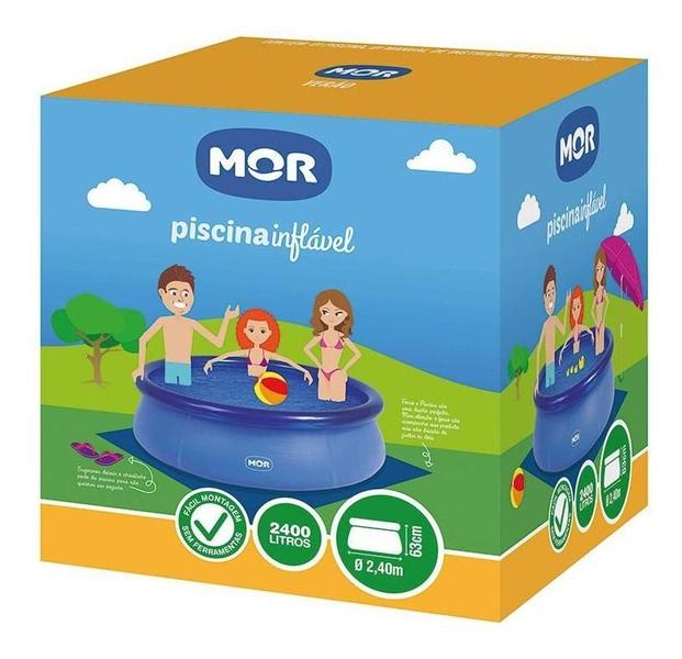 Imagem de Piscina Inflável Redonda 2.400 Litros Adulto/infantil  Azul Mor