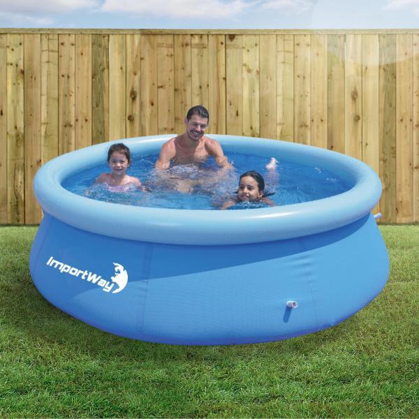 Imagem de Piscina Inflável Redonda 240cm X 63cm 2490l Azul Kit Reparo