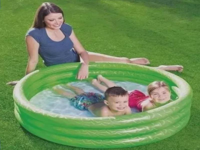 Imagem de Piscina Inflável Redonda Infantil 3 Anéis 122x25cm 140 Litros