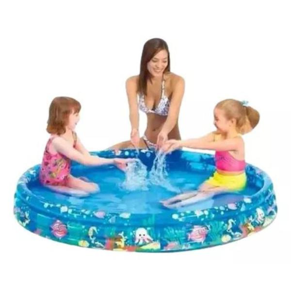 Piscina Inflável Redonda Infantil Praia Casa Verão Kids 300l Família Diversão - Sun Way Imagem de Piscina Inflável Redonda Infantil Praia Casa Verão Kids 300l Família Diversão