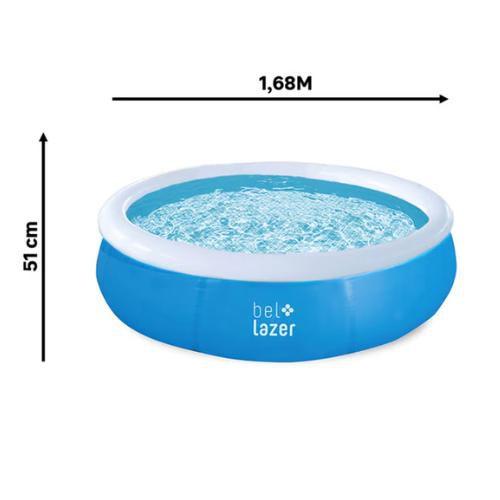 Imagem de Piscina Inflável Redonda Plástico 1000L Azul 51x168cm Belfix