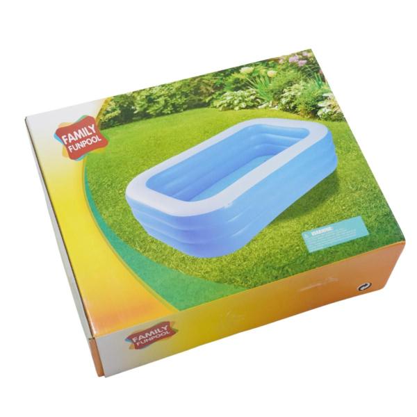 Imagem de PISCINA INFLAVEL RETANGULAR 2,60x1,56x0,56m PVC NA COR AZUL E BRANCO Jardim