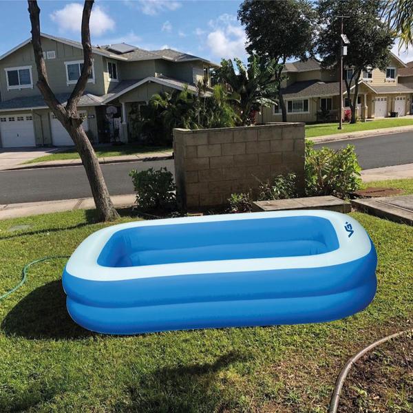 Imagem de Piscina Inflável Retangular Azul 100 Litros 120 cm Com Bomba VG+