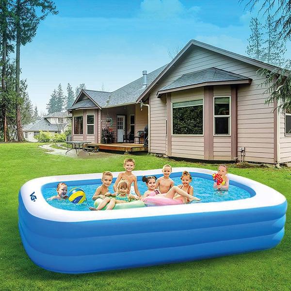 Imagem de Piscina Inflável Retangular Azul 540 Litros 180 cm PVC Com Bomba VG+