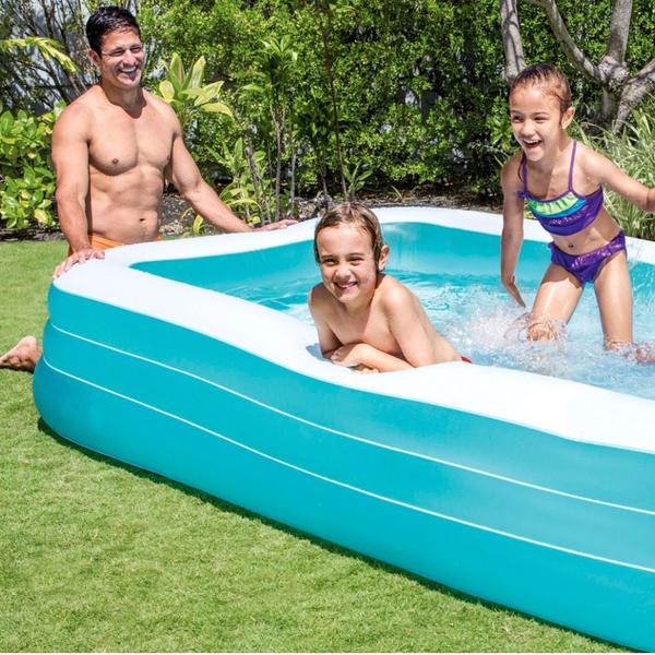 Imagem de Piscina Inflável Retangular Para a Família Intex 1.050l